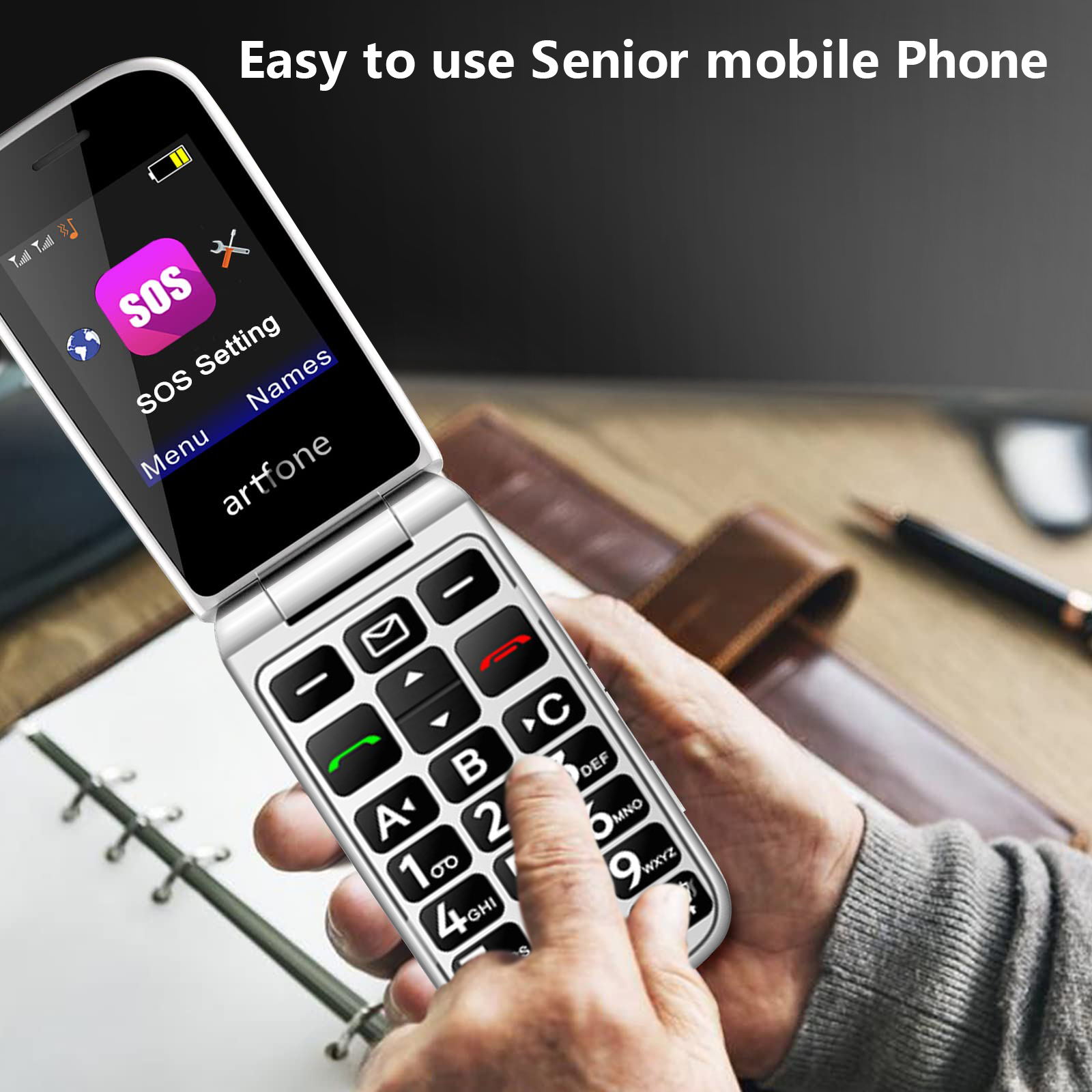 Artfone F20 Red Flip Senior Phone